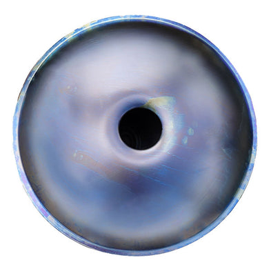 Handpan 10 note bleu - Re mineur, frequence 432hz, frequence 440hz, hang drum